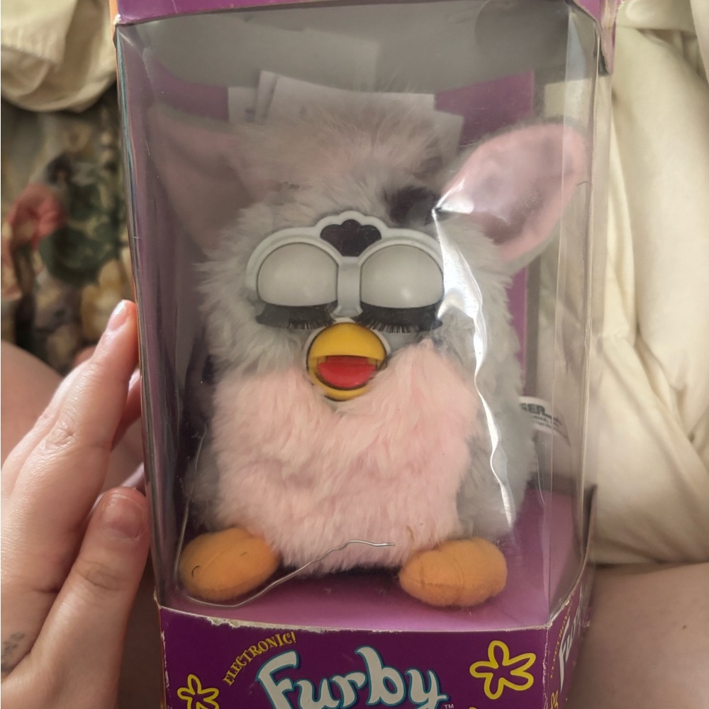Furby Electronic Toy with Pink and Gray Fur